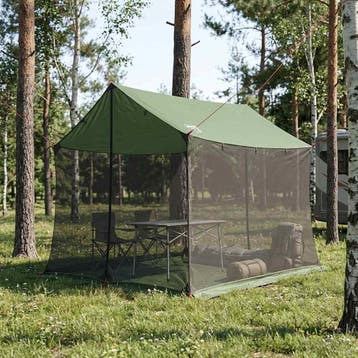 vidaXL Campingzeil met netwanden 270 x 210 x 210 cm Groen, Caravans en Kamperen, Verzenden, Nieuw