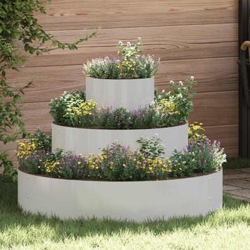 vidaXL Plantenbak Zilver 90 x 90 x 20 cm Roestvrij staal, Tuin en Terras, Verzenden, Nieuw