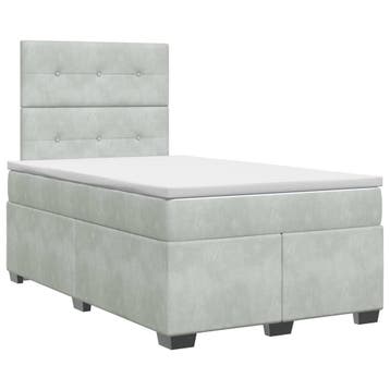 vidaXL Boxspringbed met matras Lichtgrijs 120 x 190 cm, Verzenden, Nieuw