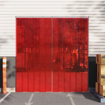 vidaXL Deurgordijn 200x1,6 mm 50 m PVC rood, Verzenden, Nieuw
