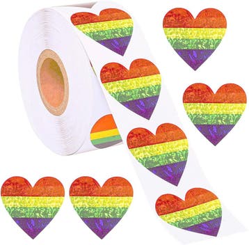 Hart Stickers Op Rol - 25 mm - Regenboog - Horizontale, Verzenden, Nieuw
