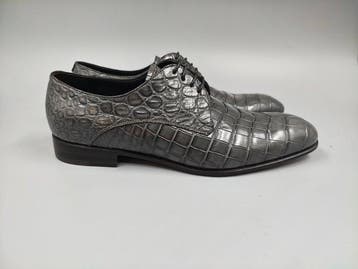 Dami-Crocodile-42 Grey Derby - Veterschoenen - Maat: EU 42 -, Nieuw