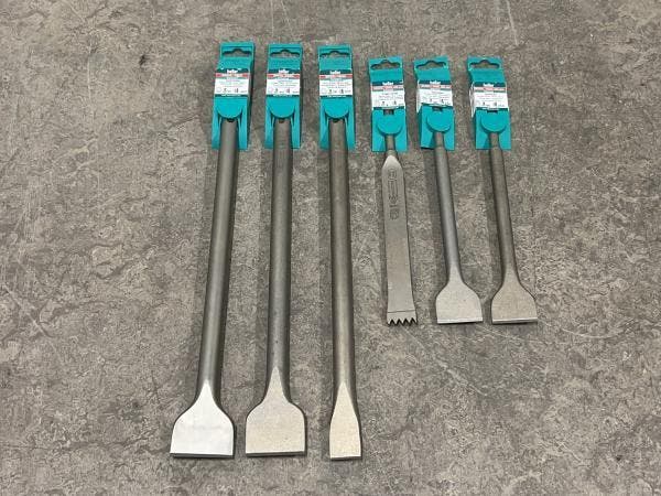 Veiling - Heller beitel set 6-delig 250-400mm SDS-Plus/Max, Bricolage & Construction, Outillage | Pièces de machine & Accessoires