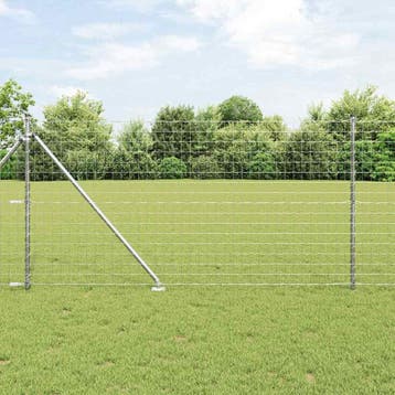 vidaXL Euro-hek met grondpennen 25 x 1,2 m Gegalvaniseerd, Tuin en Terras, Verzenden, Nieuw