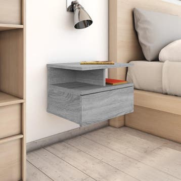 vidaXL Nachtkastjes 2 st zwevend 40x31x27 cm bewerkt hout, Huis en Inrichting, Slaapkamer | Nachtkastjes, Verzenden, Nieuw