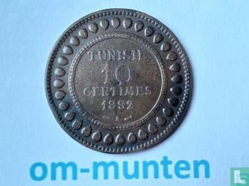 Tunesië 10 centimes 1892 (AH1310), Postzegels en Munten, Verzenden, Overige landen, Losse munt