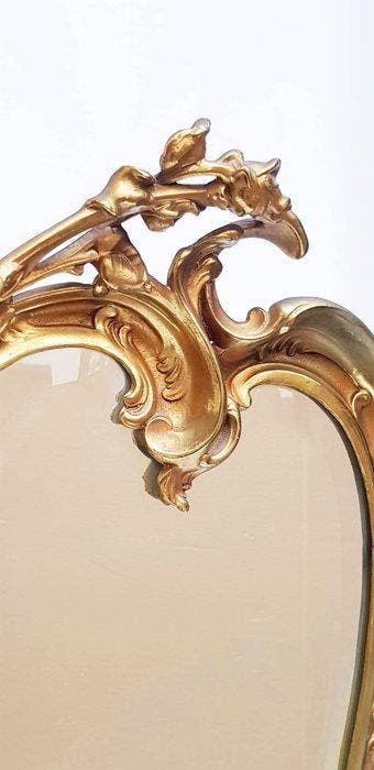 Tafelspiegel - Rococo stijl, Brons gepatineerd, Antiek en Kunst
