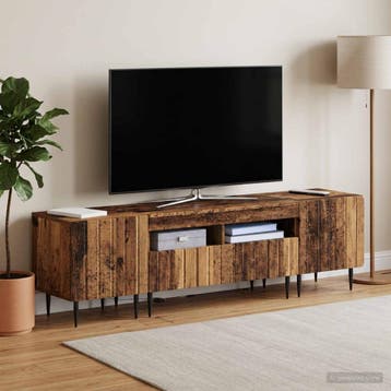 vidaXL 5-delige LED TV-kast Oud hout Bewerkt hout, Verzenden, Nieuw