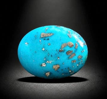 Nischapur turkoois met pyriet - 77,35 ct Cabochon- 15.48 g