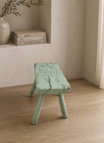 Tabouret - Bois, Chêne - ancien tabouret en bois pour la