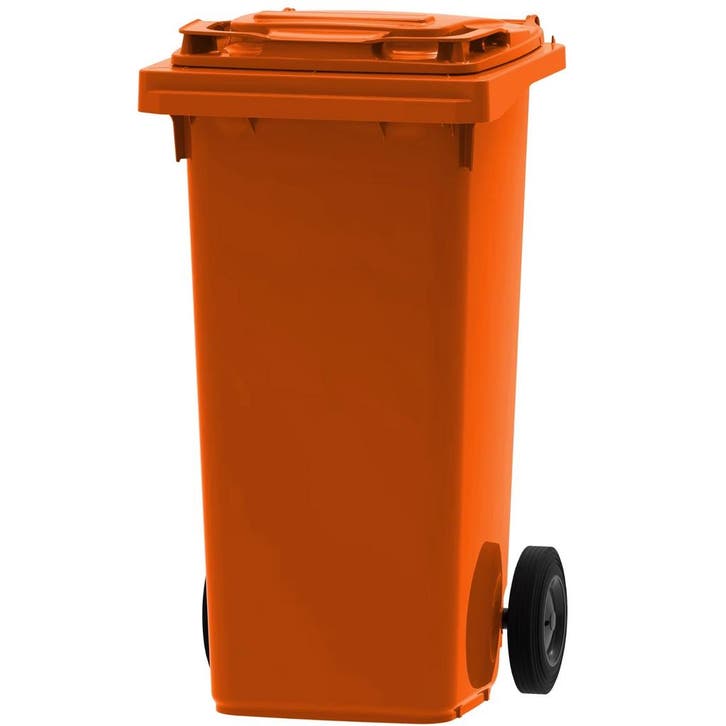 Rolcontainer | Kunststof | Oranje | 120L | Klapdeksel |, Zakelijke goederen, Horeca | Keukenapparatuur, Nieuw in verpakking, Verzenden