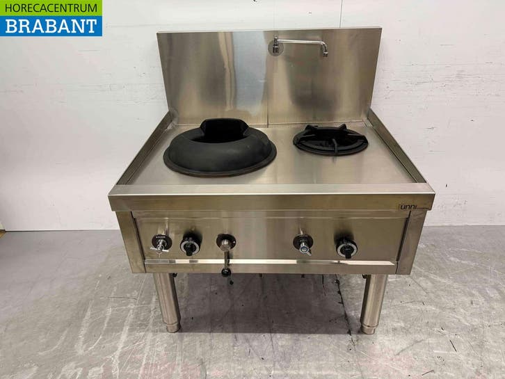 Table wok en acier inoxydable wok cooker 2 brûleurs 36,7 kW, Articles professionnels, Horeca | Autre, Envoi