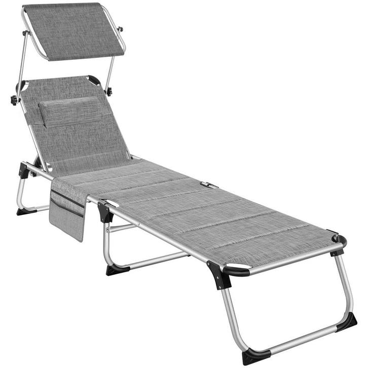 tectake Aluminium ligstoel Lorella, gestoffeerd, opvouwbaar, Jardin & Terrasse, Ensembles de jardin, Envoi
