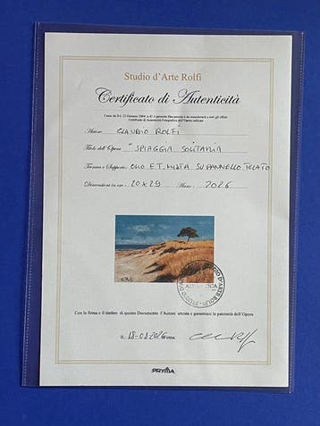 Claudio Rolfi (1960) - Spiaggia solitaria, Antiquités & Art, Art | Peinture | Moderne