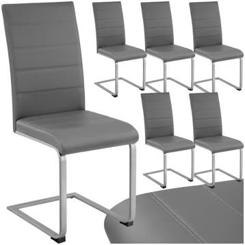 Sledestoelen, kunstleer - grijs, Set van 6, Huis en Inrichting, Verzenden, Nieuw