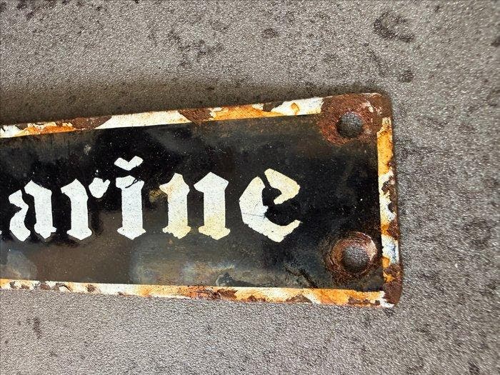 Kriegsmarine - Emaille plaat - Tweede Wereldoorlog -, Antiek en Kunst, Antiek | Wandborden en Tegels
