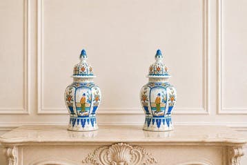 Royal Tichelaar Makkum - dekselvaas (2) - Aardewerk -, Antiek en Kunst