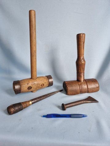 Scheeps gereedschap (4) - Hout, IJzer, Koper, Antiek en Kunst