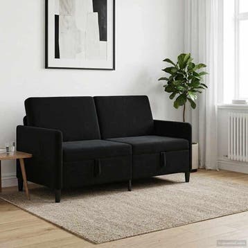 vidaXL Sofa met Opbergruimte Zwart 172 x 78 x 87 cm, Verzenden, Nieuw