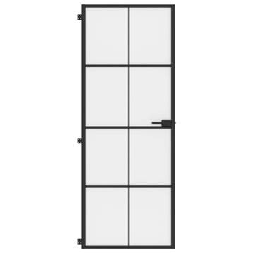 vidaXL Binnendeur smal 76x201,5 cm gehard glas en aluminium, Verzenden, Nieuw