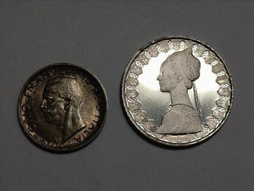 Italië. 500 Lire 1991 PROOF + 5 Lire 1927 (Zonder