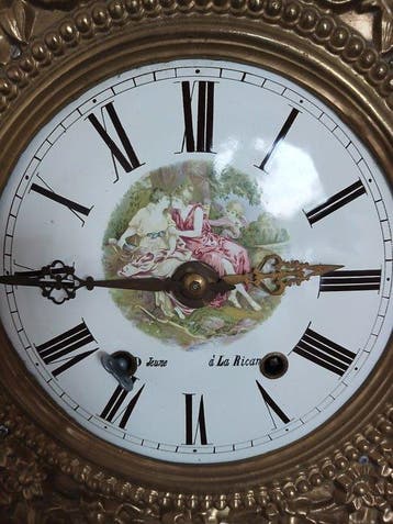 Horloge - Laiton, Émail - 1910-1920 - horloge comtoise