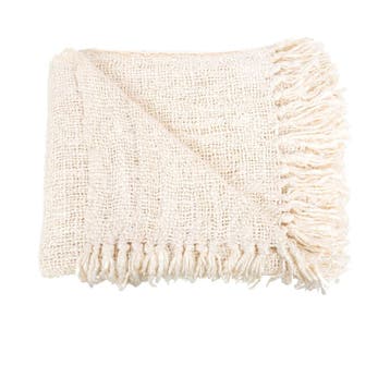 Bazar Bizar De Sil Vous Plaid - Crème - Kleed - Ongebruikt, Huis en Inrichting, Verzenden, Zo goed als nieuw, Beige