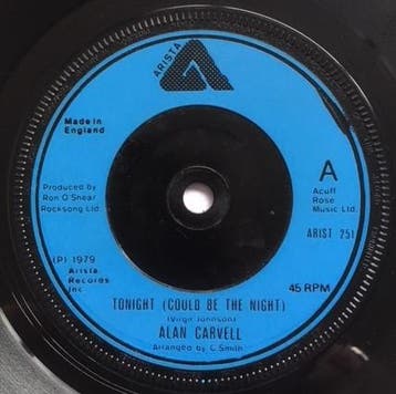 Alan Carvell - Tonight (Could Be The Night), Verzenden