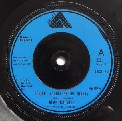 Alan Carvell - Tonight (Could Be The Night), CD & DVD, Vinyles | Pop, Envoi