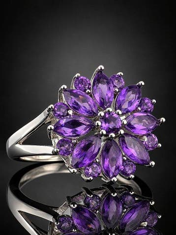 Sans prix de réserve - Bague Bague en améthyste facettée -