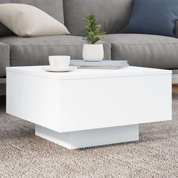 vidaXL Salontafel 55x55x31 cm bewerkt hout wit, Verzenden