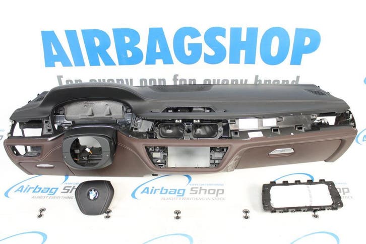 AIRBAG KIT – TABLEAU DE BORD CUIR BRUN/NOIR COUTURE GRIS SPE, Auto-onderdelen, Dashboard en Schakelaars