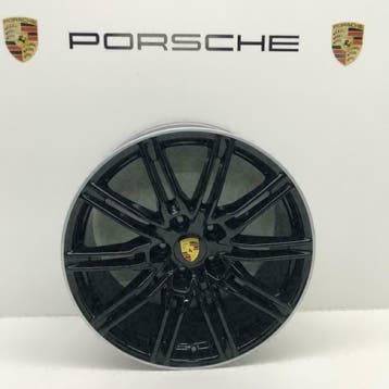 Porsche Cayenne ORIGINELE 21 Sport Edition Uni zwart +banden, Ophalen, Banden en Velgen