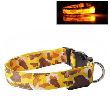 LED Halsband Camo GEEL, Verzenden