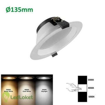LED TriColor Inbouw downlight 18W Ø135mm 3 lichtkleuren, Verzenden, Nieuw