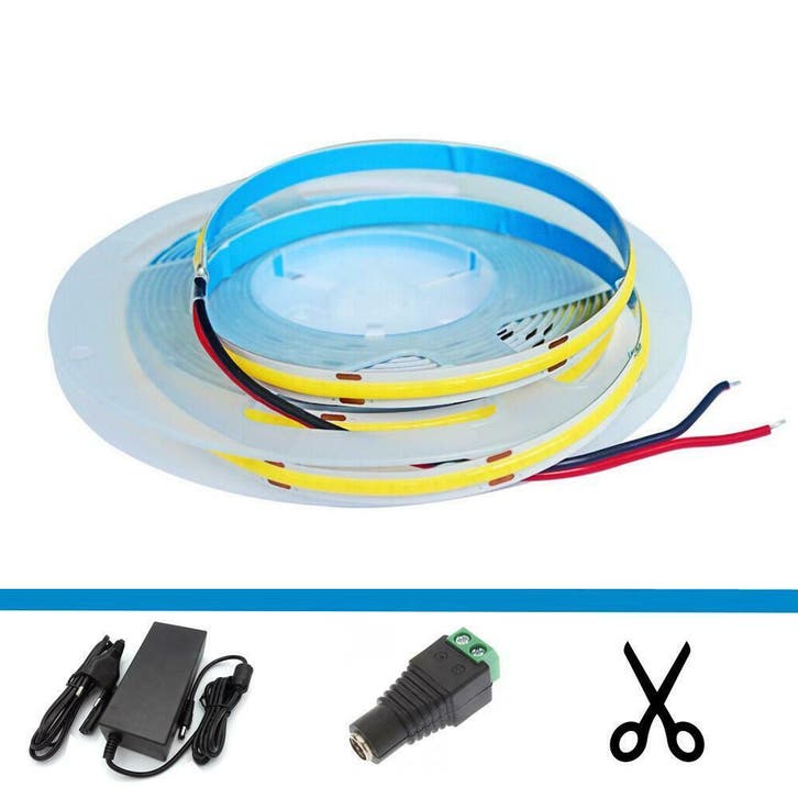 LED Strip COB - 5 Meter complete set - 6000k - koud wit - 3, Huis en Inrichting, Lampen | Overige, Ophalen of Verzenden