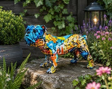 Statue, street Art Engelse staande buldog - 27 cm -, Antiek en Kunst
