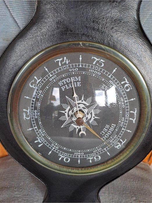 Aneroid barometer - Messing - Franse aneroïde barometer, Antiek en Kunst, Curiosa en Brocante