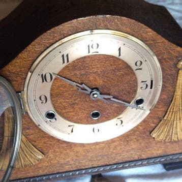 Tafelklok, Westminster-klok met twee klanken - Messing,, Antiek en Kunst