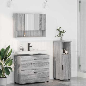 vidaXL Badkamermeubel Set 3 st Grijs Sonoma, Verzenden, Nieuw