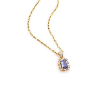 Hanger - 14 karaat Geel goud - 1.08ct. tw. Tanzaniet -