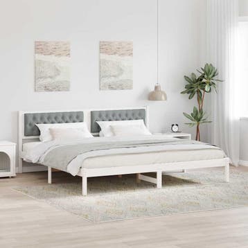 vidaXL Bedframe Lichtgrijs 200 x 200 cm Massief grenenhout, Verzenden, Nieuw