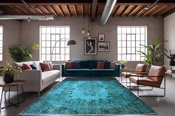 Blauwe vintage - Vloerkleed - 295 cm - 180 cm - met, Huis en Inrichting, Stoffering | Tapijten en Vloerkleden, Nieuw