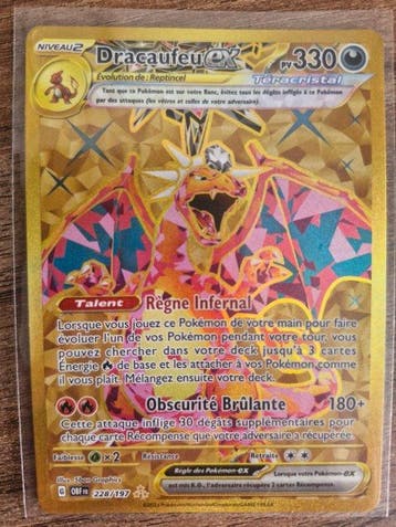 Pokémon - 1 Card - Charizard 228/197 Full art, Secret rare,, Hobby en Vrije tijd, Verzamelkaartspellen | Pokémon, Nieuw