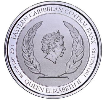 Oost-Caribische Staten. 2 Dollars 2022 St. Kitts & Nevis 1