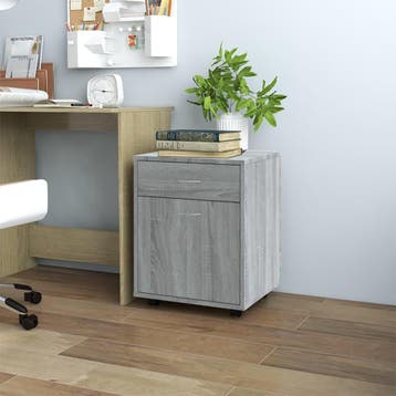 vidaXL Rolkast 45x38x54 cm bewerkt hout grijs sonoma eiken, Huis en Inrichting, Verzenden, Nieuw