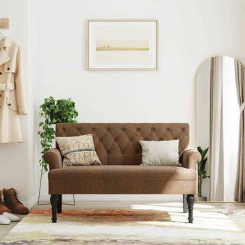 vidaXL Bankje met rugleuning 120x62x75,5 cm kunstsuèdeleer, Verzenden