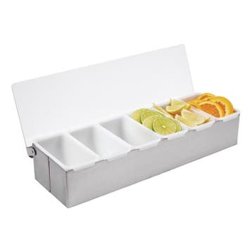 Ingrediëntenbak RVS  met 6 bakjes | 460x152x76(h)mm Olympia, Verzenden