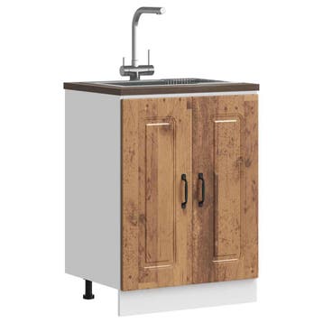 vidaXL Spoelbakonderkast Kalmar 60x46x81,5 cm bewerkt hout, Verzenden