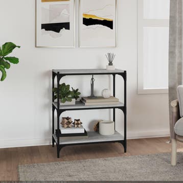 vidaXL Boekenkast 60x33x70,5 cm hout en staal grijs sonoma, Verzenden, Nieuw